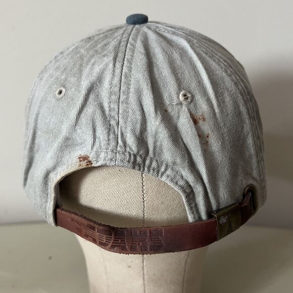 1990s Vintage Mens Gray Fabral Baseball Hat Cap Leather Back Strap - Adams OSFA - Picture 3 of 8